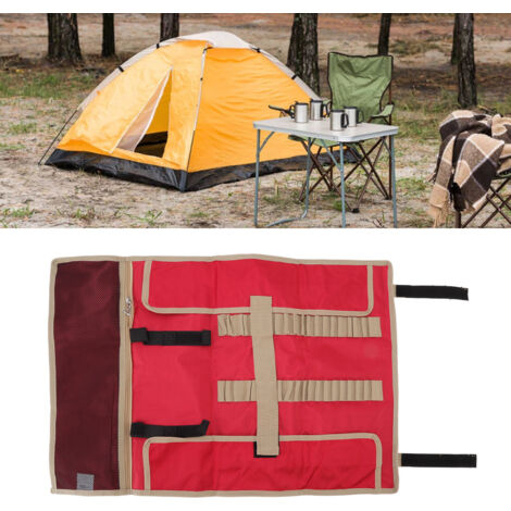 [Campingtasche] + Heringstasche + Oxford-Gewebe + 64 x 44 cm + Rot + Faltbar + Vielseitig + Strapazierfähig + Großes Fassungsvermögen