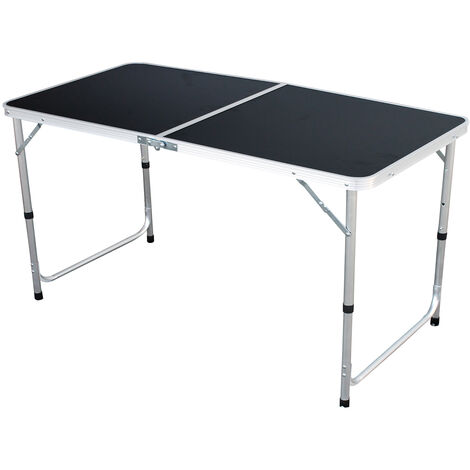 Campingtisch schwarz klappbar Alu 120x60x58/70cm-DMC330872B