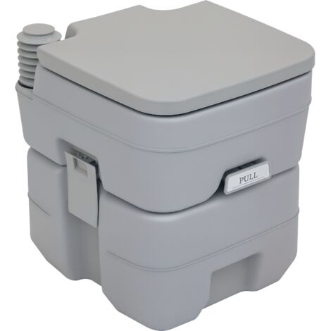 Campingtoilette, 20 L Mobil-WC, Camping-WC mit Spül- und Abwassertank, 35,5 x 41 x 42,5 cm, Kunststoff, Grau