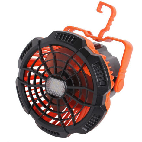 Campingventilator mit LED-Licht, tragbarer Ventilator mit Akku, persönlicher USB-Ventilator mit Haken