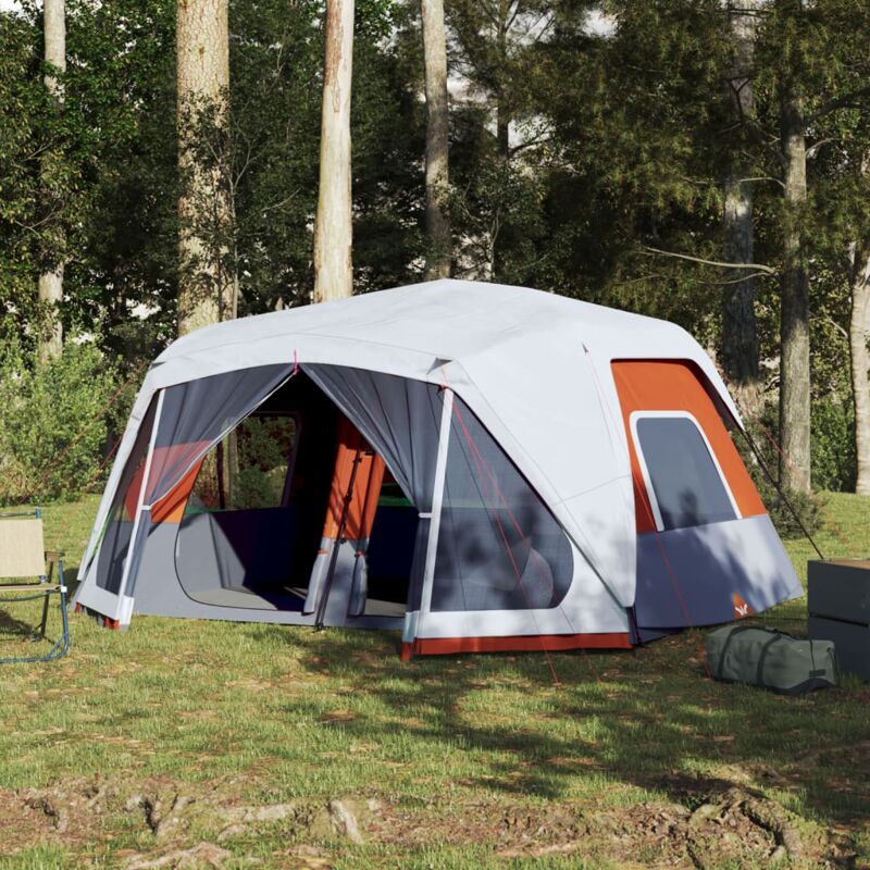 Familienzelt Mit Led 10 Personen Hellgrau Orange Quick Release - Vidaxl