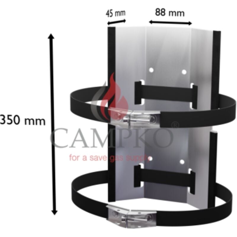 Campko Support mural avec sangles pour Bouteille de Gaz 30cm