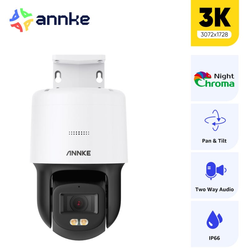Annke - Caméra boule couleur 5MP poe 3K 2 pouces pt, rotation 340 ° / 105 ° avec fonction de suivi automatique, interphone bidirectionnel en temps