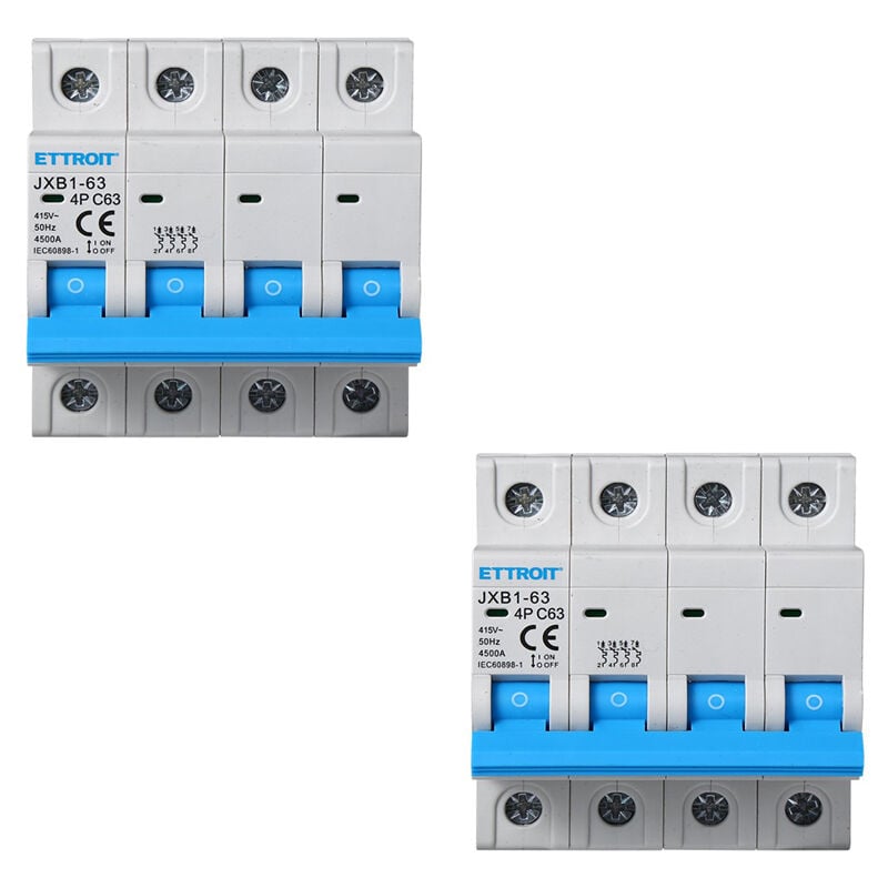 Safire - Disjoncteur magnétothermique automatique 4P 63A 220V 380V Lifesaving Stotz 2 Pieces