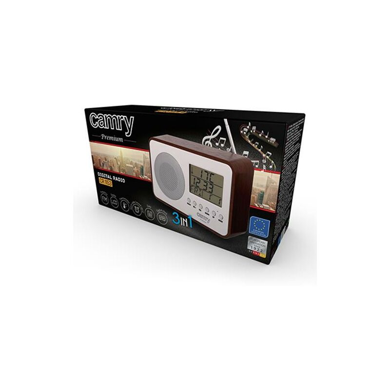Image of Camry CR-1153 Radio digitale in stile retrò, FM, AC/DC, orologio, orologio, polimero, taglia unica