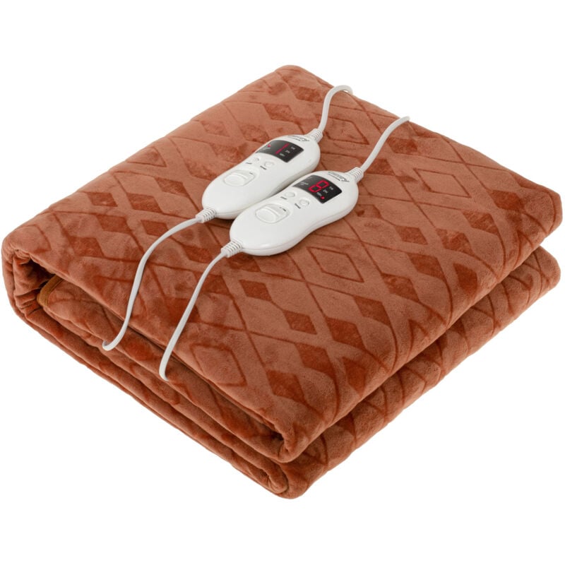 Camry CR7436 Chauffe-lit Électrique 150 x 160cm, 8 Niveaux de Puissance, Minuteur, Lavable 120W Marron