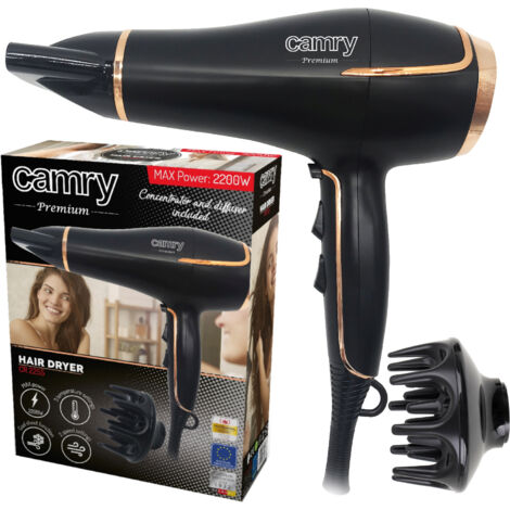 CamryPremium CR 2255 essiccatore 2000 W Nero, Oro