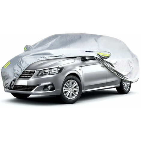 CAMTOA Autoabdeckung Autogarage Vollgarage Ganzgarage Abdeckplane Schutzhülle Silber M:450x175x150cm