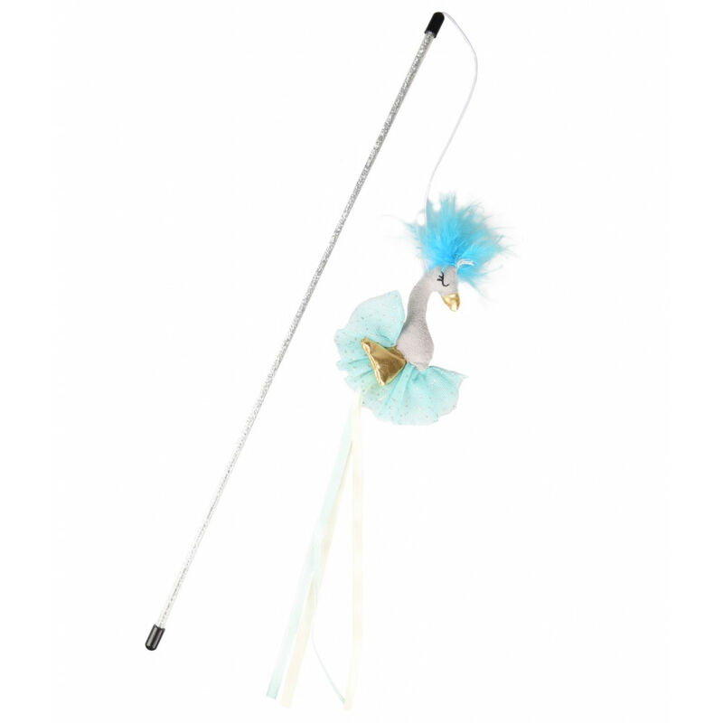 

Caña de pescar Barbarina azul 45 cm. juguete para gatos.