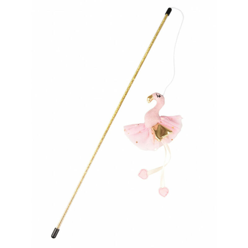 

Caña de pescar Barbarina rosa 45 cm. juguete para gatos.