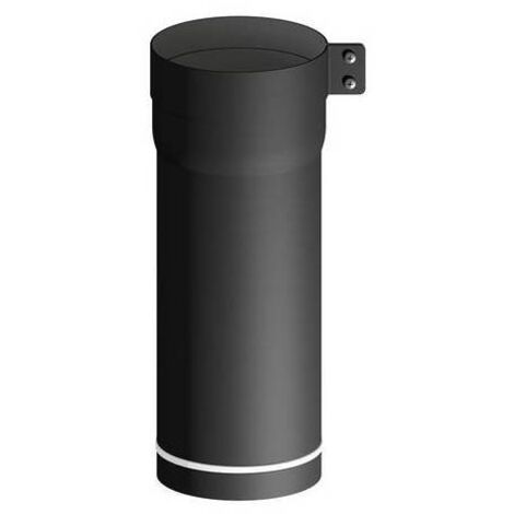Canale da fumo rigido monoparete in acciaio al carbonio smaltato nero. Canale da fumo per apparecchi a legna con temperatura dei fumi