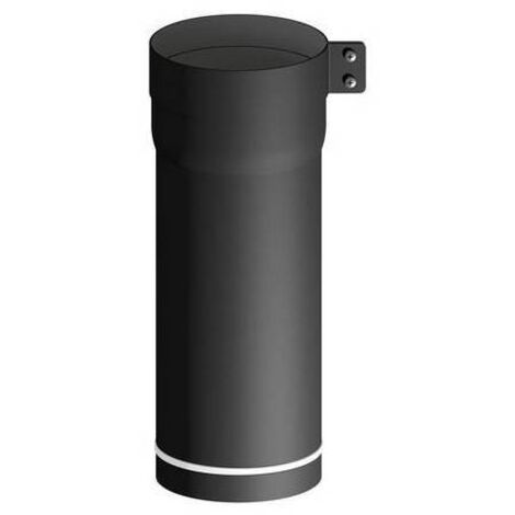 Canale da fumo rigido monoparete in acciaio al carbonio smaltato nero. Canale da fumo per apparecchi a legna con temperatura dei fumi