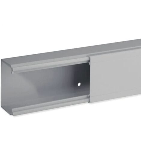 Canale porta cavi bocchiotti a base piana sezione 1960mm2 da 2m  grigio - b01821