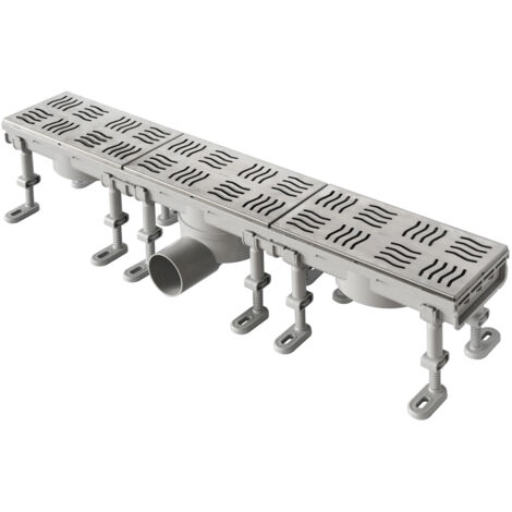 CANALE SIFONATO ABS+GRIGLIA INOX 600x100mm SCARICO DM 50mm