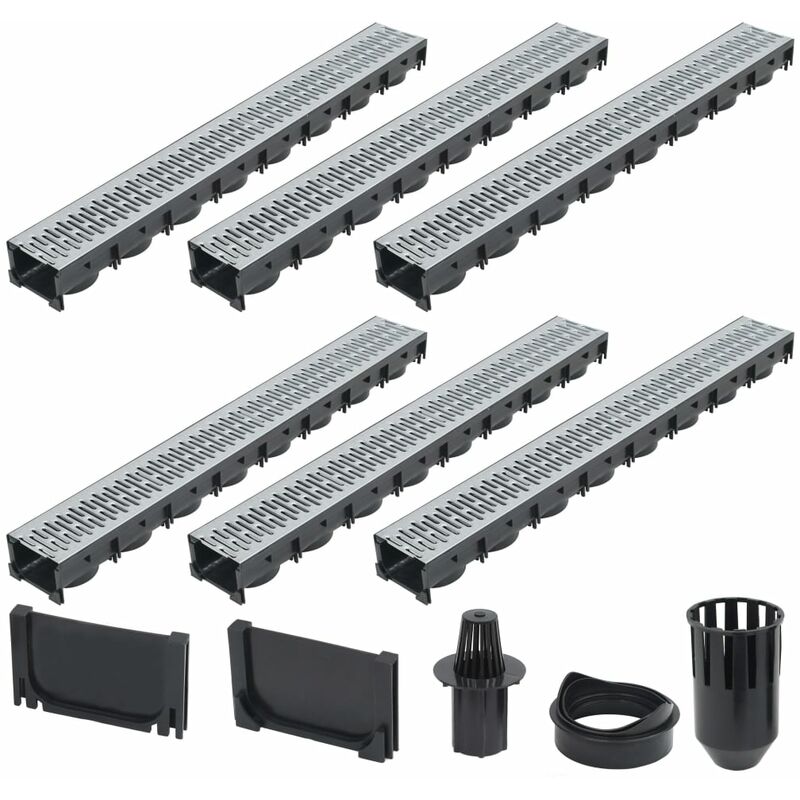 

vidaXL Canales de drenaje 6 unidades acero galvanizado 6 m