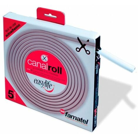 Canaleta adhesiva 9x9mm blanca 5m rollo