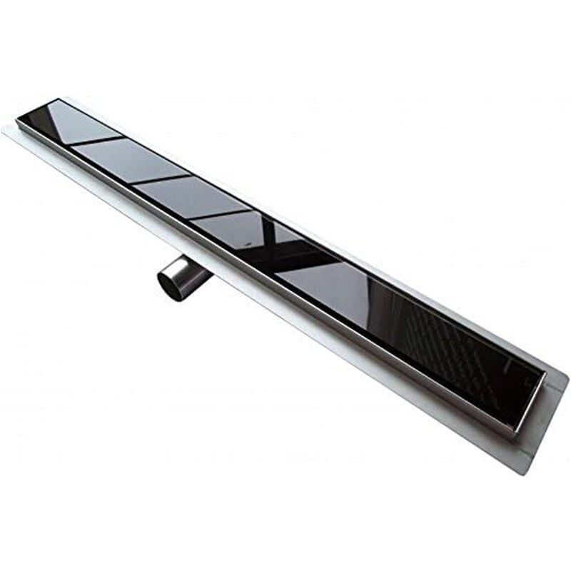 

Canaleta de desagüe ducha a ras de suelo de acero inox vidrio negro mod. Glass 60 cm