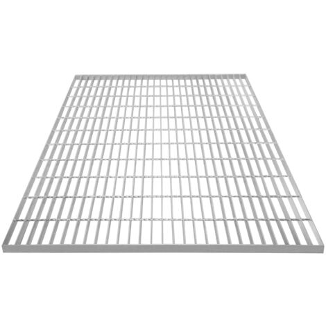 Canaleta Drenaje Cuadrícula Malla Rejilla Acero Galvanizado para Pasarela Pasillo Forja Piso Suelo Desagüe Resistencia a Intemperie 1100x1000x30mm Espesor Metal 4mm Capacidad Carga 1100kg