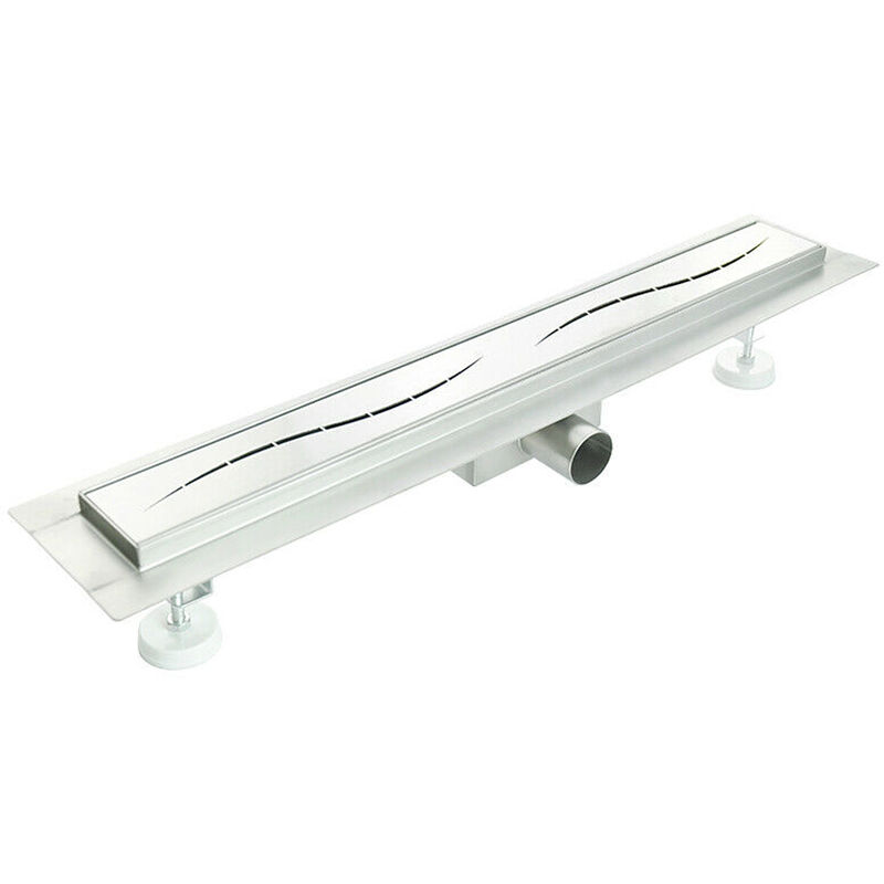 

Canaleta ducha de desagüe a ras de suelo de acero inox mod. Onda 80 cm