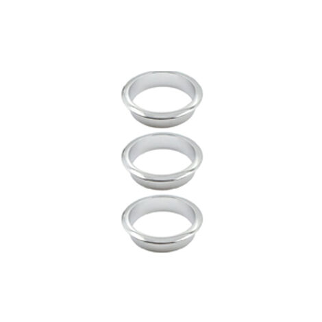 Canaleta para cables de escritorio - Anillo decorativo para cajas de cables de muebles y gestión de cables de ordenador (3 piezas, plateado brillante)