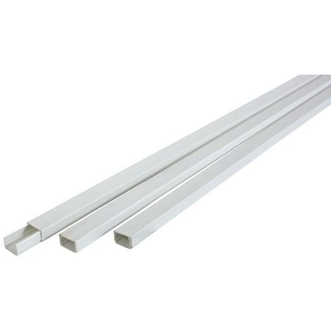 Canaleta plástica blanca adhesiva largo 2 mts ( 6 unidades) - talla 10x20 mm (6 unidades)