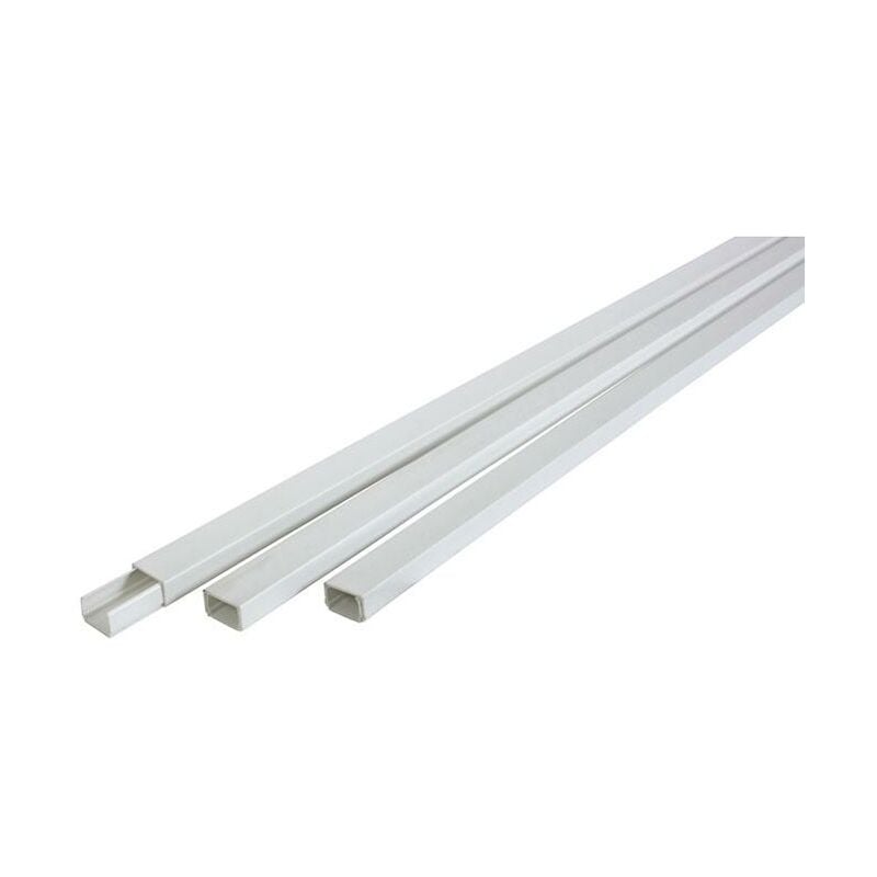 Canaleta plástica blanca adhesiva largo 2 mts ( 6 unidades) - talla 10x20 mm (6 unidades)