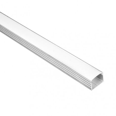Canaleta recta aluminio para cinta de led  2m  con 4 tapas incluidas 1,4x1,8x200 cm