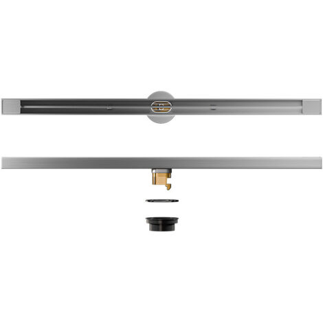 Canaletta doccia in acciaio inox, L 70 cm, sottile, con sifone girevole antiodore e filtro per capelli