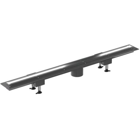 Canalina doccia 110 cm in alluminio reversibile con scarico laterale e piletta non inclusa