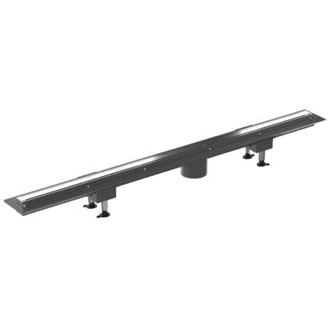 Canalina doccia 120 cm in alluminio reversibile con scarico laterale e piletta non inclusa