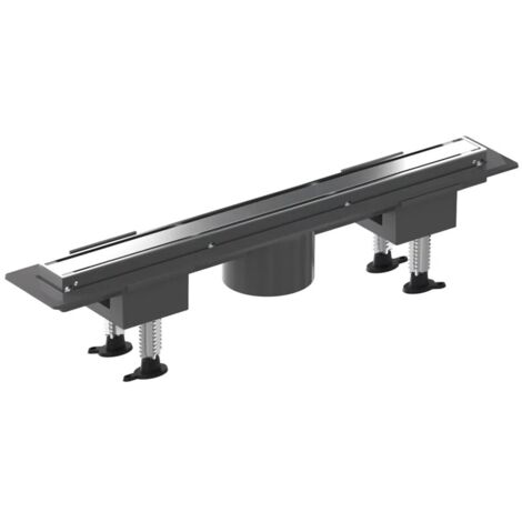 Canalina doccia 50 cm in alluminio reversibile scarico centrale, sifone e piletta inclusi