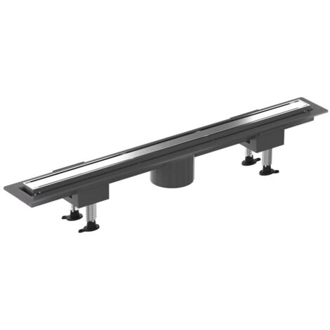 Canalina doccia 70 cm in alluminio reversibile scarico centrale, sifone e piletta inclusi