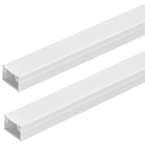 Canalina rigida passacavi 15x10mm 2 metri adesiva e avvitabile bianca Aigostar