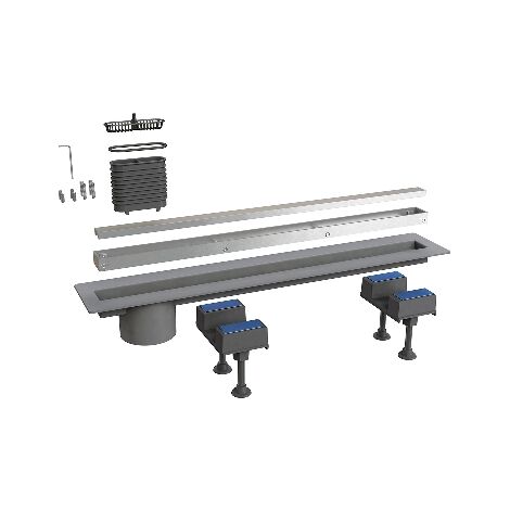 Canalissima da pavimento con griglia in alluminio mm 1100