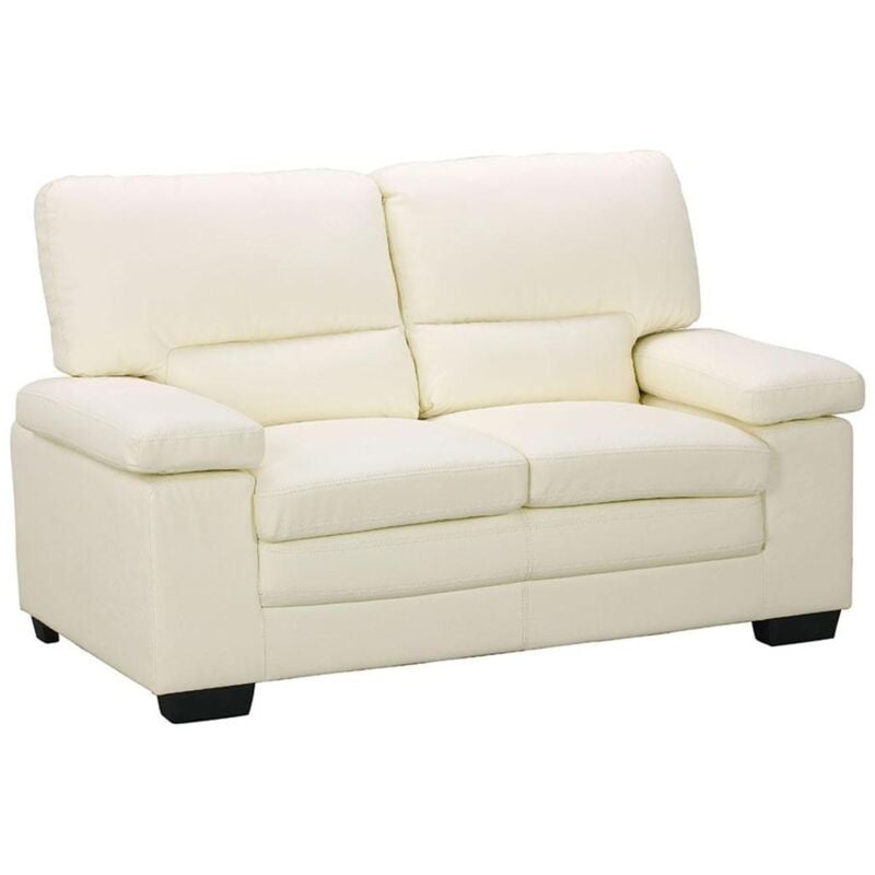 Canapé 2 places en cuir de buffle ivoire MIMAS II