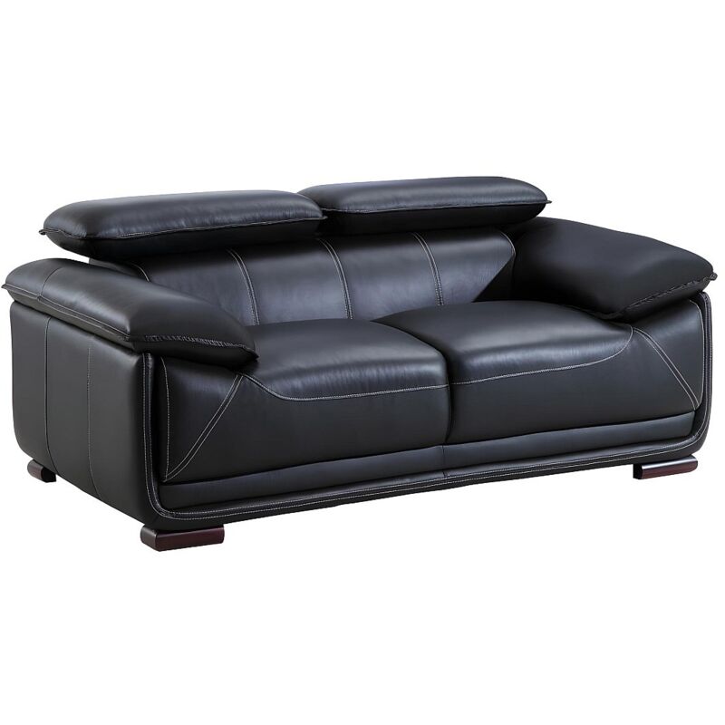 Canapé 2 places en cuir macelo - Noir