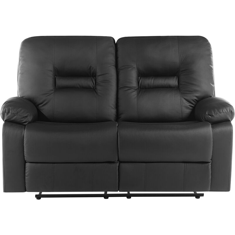Canapé 2 places en simili-cuir noir avec position réglable BERGEN