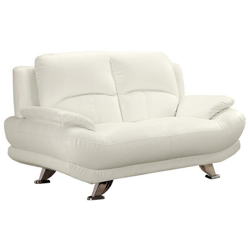 Vente-unique - Canapé 2 places en simili musko - Ivoire