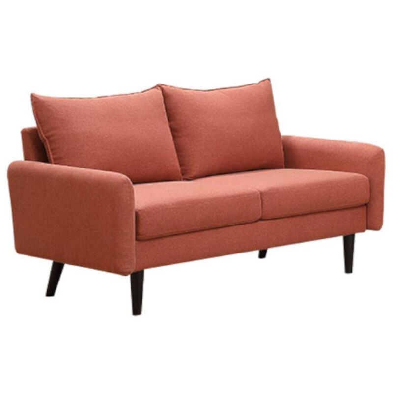 Vente-unique - Canapé 2 places en tissu halia - Terracotta