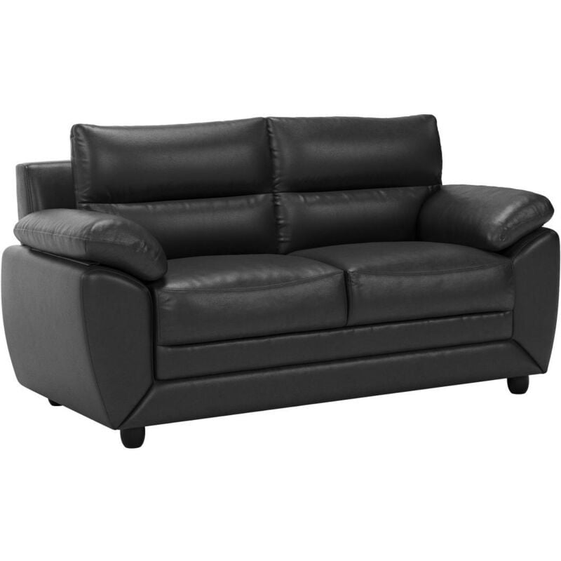 Vente-unique - Canapé 2 places manoa en simili - Noir