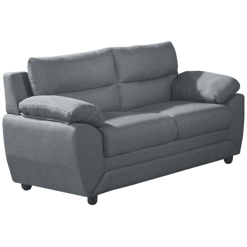 Vente-unique - Canapé 2 places en tissu anthracite manoa