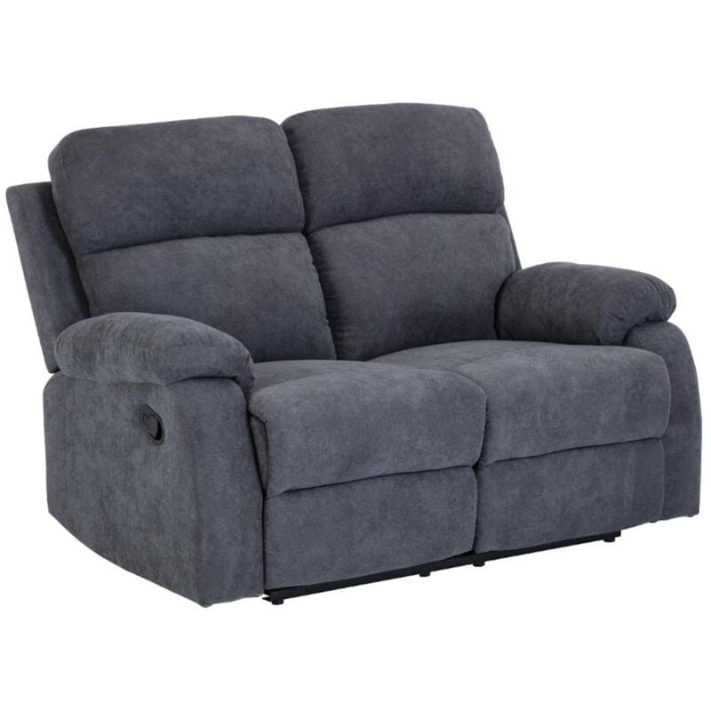 Vente-unique - Canapé 2 places relax en tissu tolzano - Anthracite