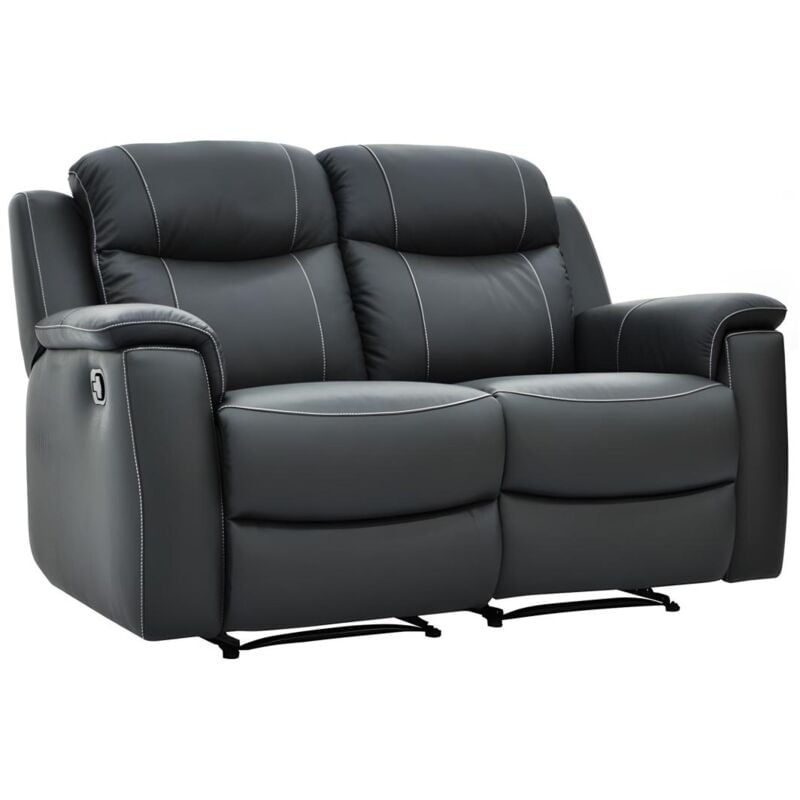 Canapé 2 places relax evasion en cuir - Gris