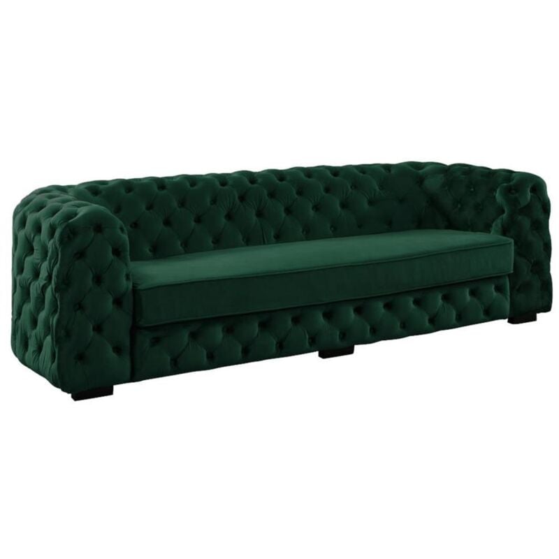 Canapé 3 places chesterfield STANLEY - Velours vert sapin