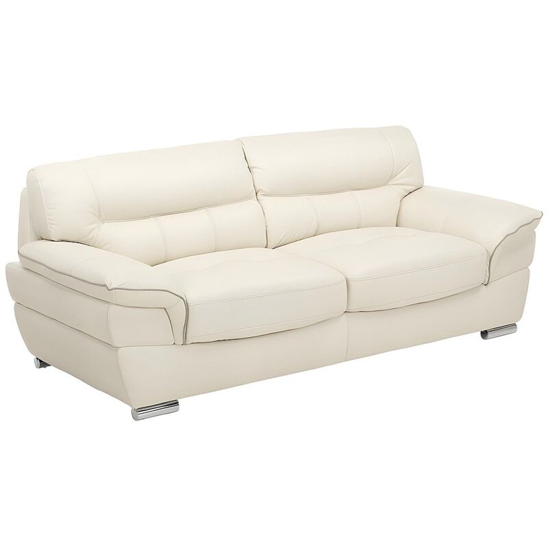 Vente-unique - Canapé 3 places en cuir thibault - Ivoire