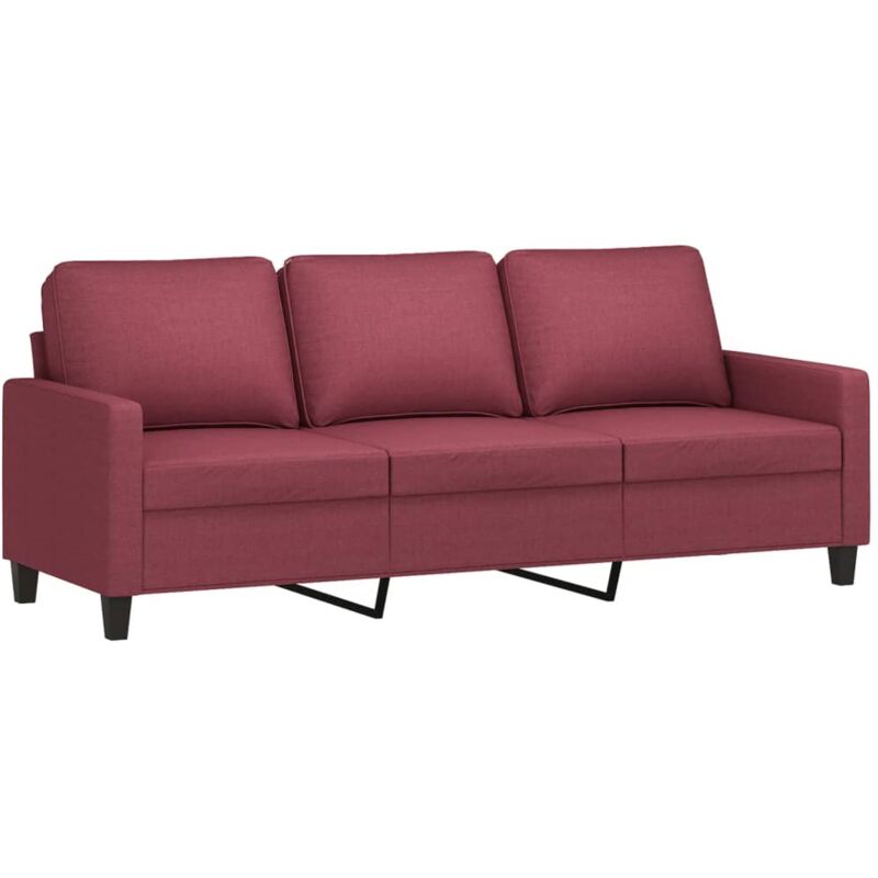 Vidaxl - Canapé à 3 places Rouge bordeaux 180 cm Tissu