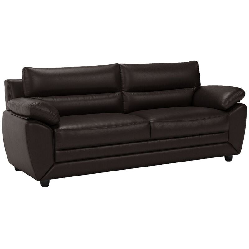 Vente-unique - Canapé 3 places manoa en simili - Marron