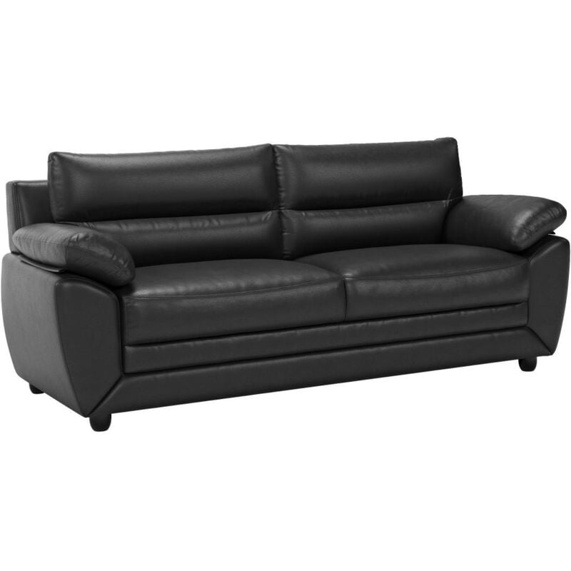 Vente-unique - Canapé 3 places manoa en simili - Noir