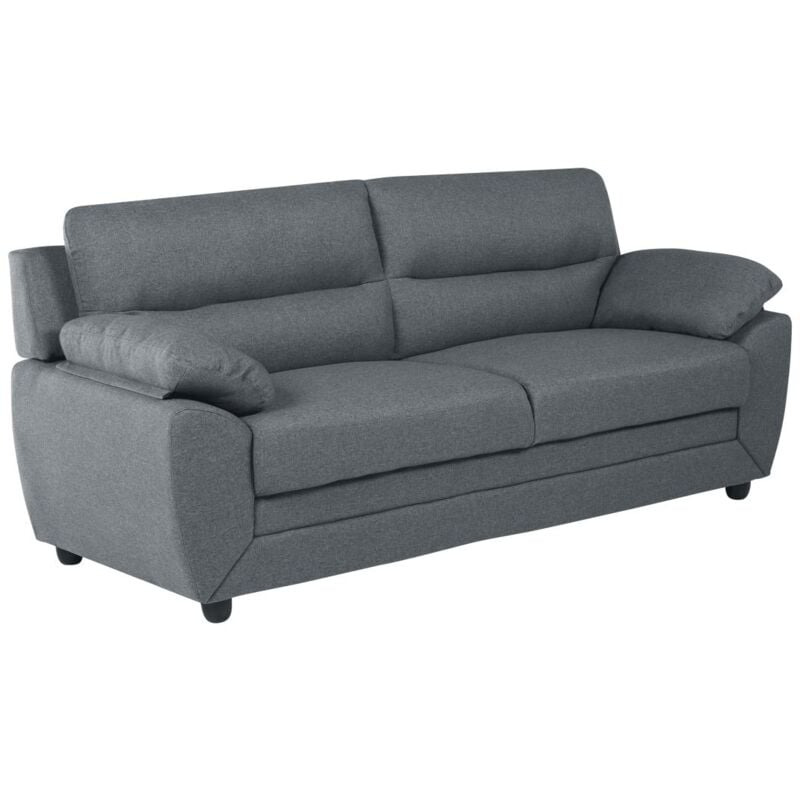 Vente-unique - Canapé 3 places en tissu anthracite manoa