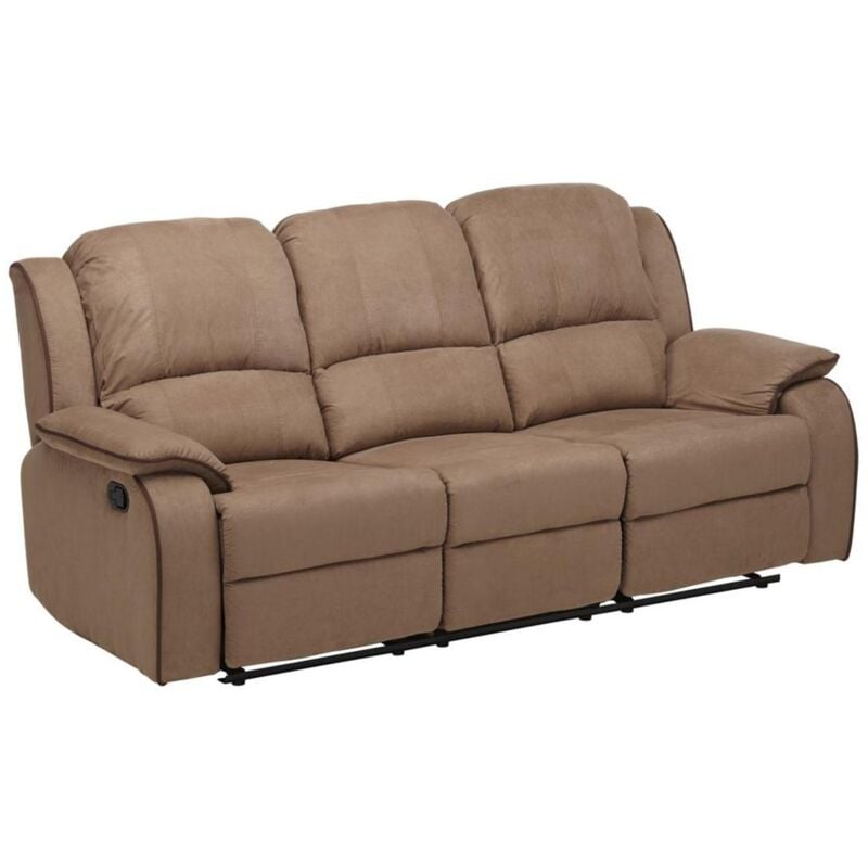 Vente-unique - Canapé 3 places relax en microfibre hernani - Taupe